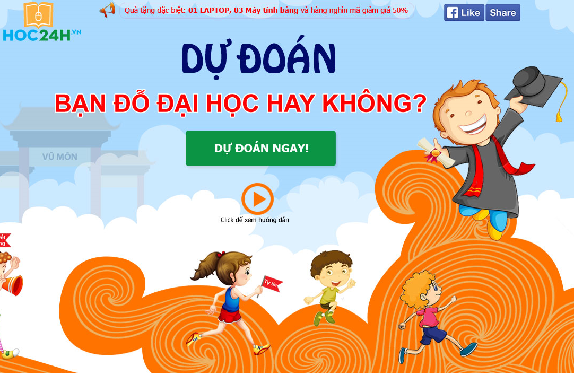 Dự đoán: bạn đỗ đại học năm 2018 hay không?