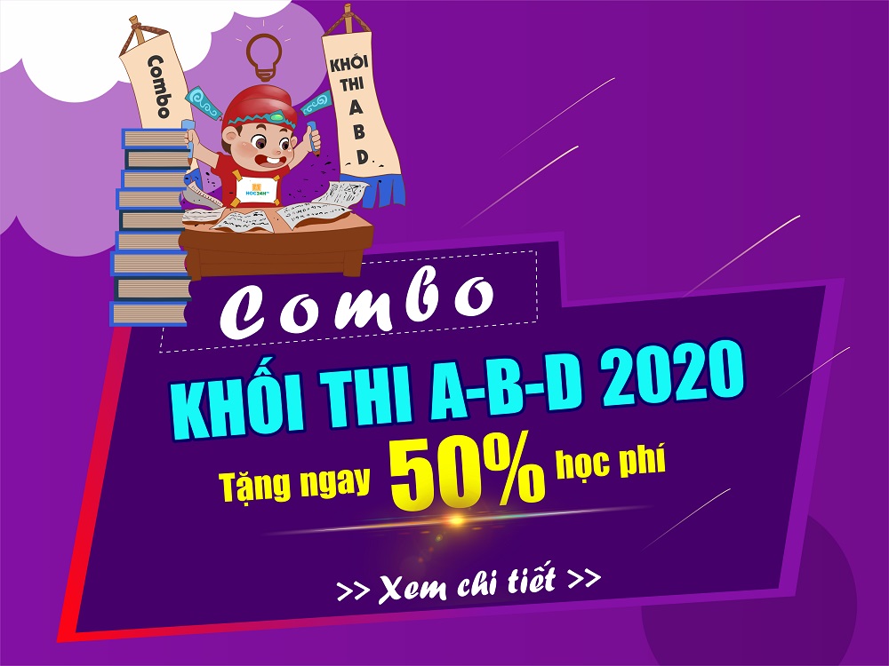 Đăng ký combo khối thi A,B,A1 nhận ưu đãi lớn