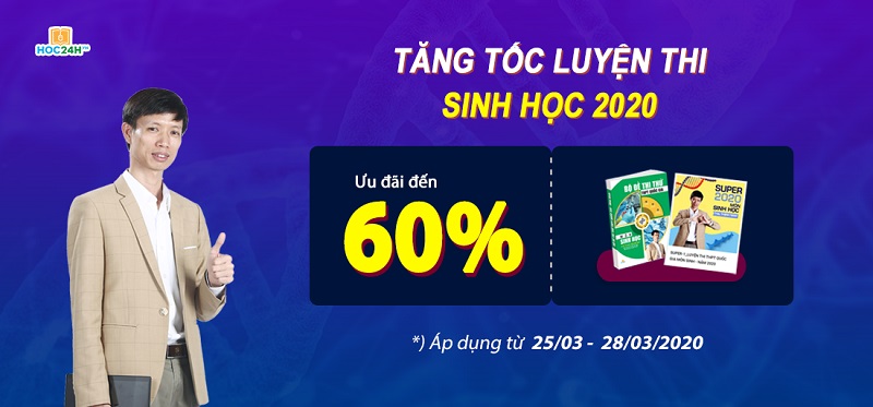 Tăng tốc luyện thi Sinh 2020 ưu đãi đến 60%